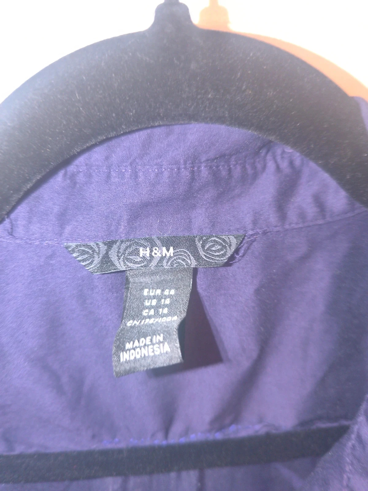 H&M paars pruim kleurige wijdvallende blouse met lange mouwen T44 – photo 3